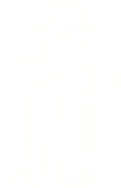 Zencefilli Adam Tebeşiri Bir insan tarafından çizilmiş