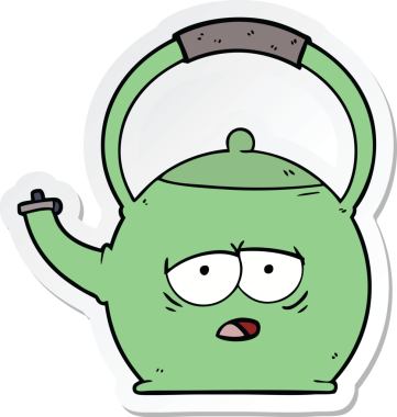 Bir insan tarafından çizilmiş karikatür kazanı çıkartması.