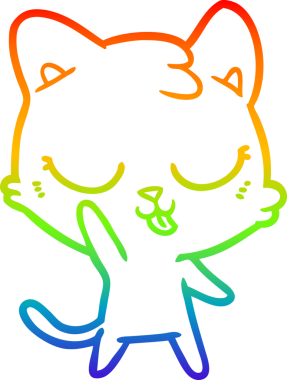 gökkuşağı gradyanı çizimi bir insan tarafından çizilmiş çizgi film kedisi