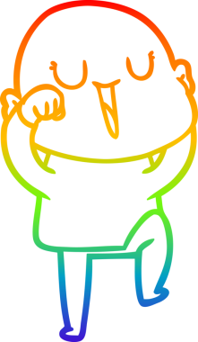 gökkuşağı gradyan çizimi mutlu bir çizgi kel adamın çizimi bir insan tarafından çizildi