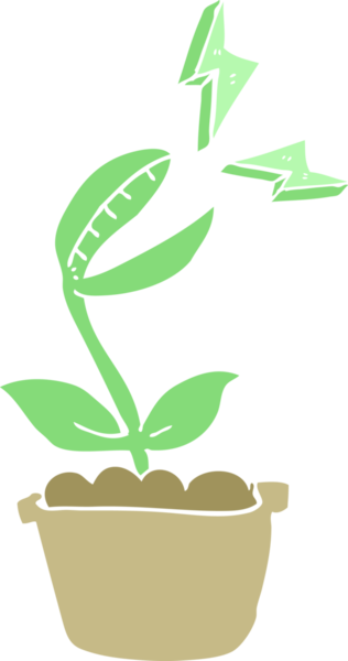 Venüs sineğinin bir insan tarafından çizilmiş düz renk çizimi