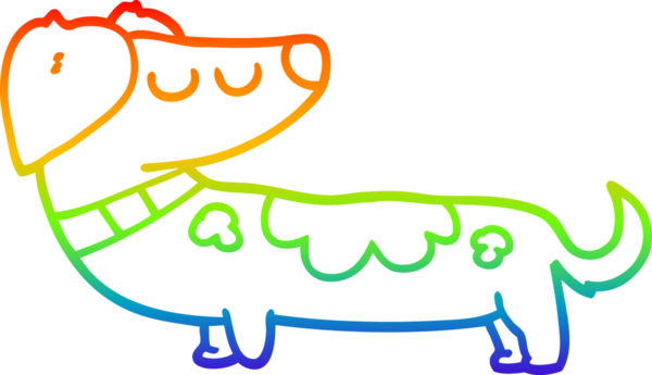 gökkuşağı gradyan çizimi bir insan tarafından çizilmiş bir çizgi köpek