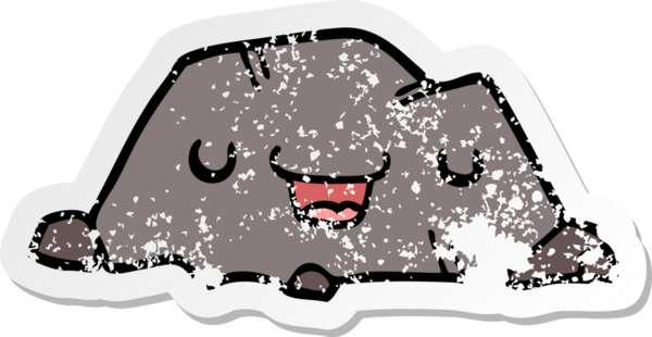 Bir insan tarafından çizilmiş karikatür taşının sıkıntılı çıkartması.