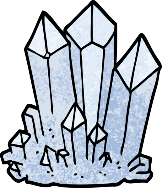 Grunge desenli karikatür doğal kristaller bir insan tarafından çizilmiş.