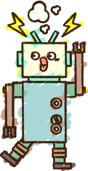 Bir insan tarafından çizilen Kırık Robot Tebeşiri