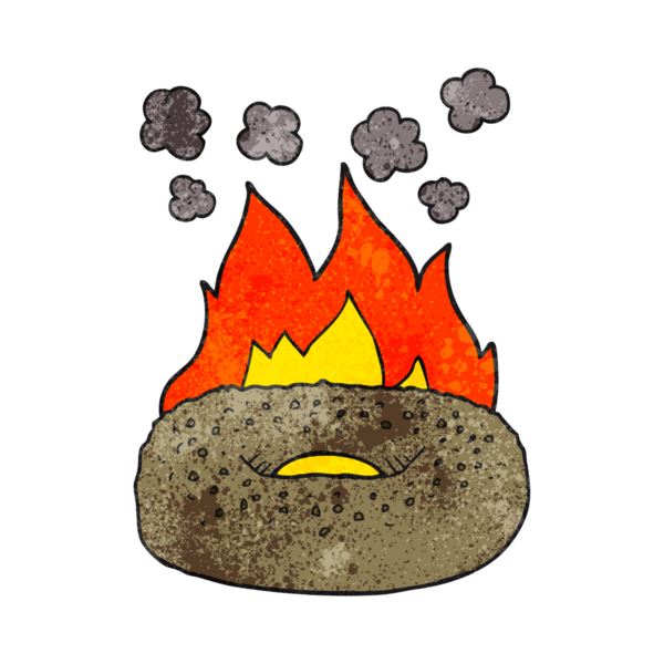 Bir insan tarafından çizilmiş el yapımı karikatür simit.