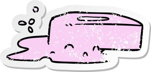 İnsan eliyle çizilmiş baloncuklu sabunun çizilmiş karikatürü.