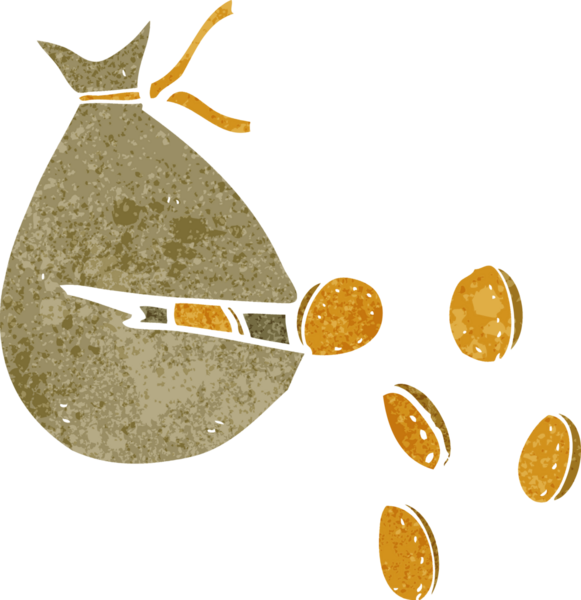 Bir insan tarafından çizilmiş para çantası.