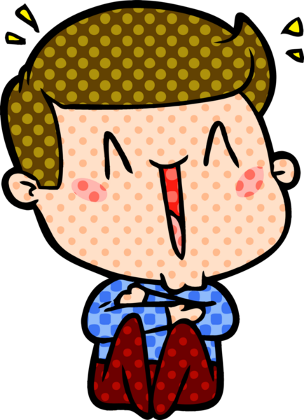 Bir insan tarafından çizilmiş mutlu bir adam.