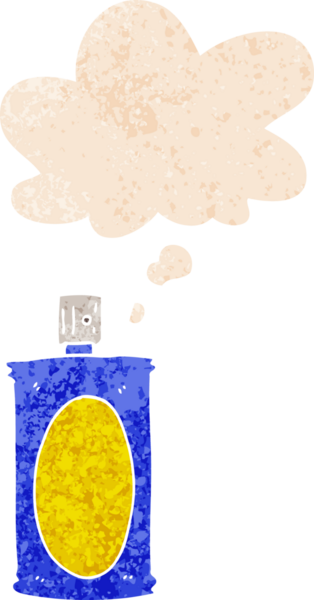 Düşünce baloncuklu çizgi film spreyi grunge sıkıntılı retro desenli bir insan tarafından çizilmiş