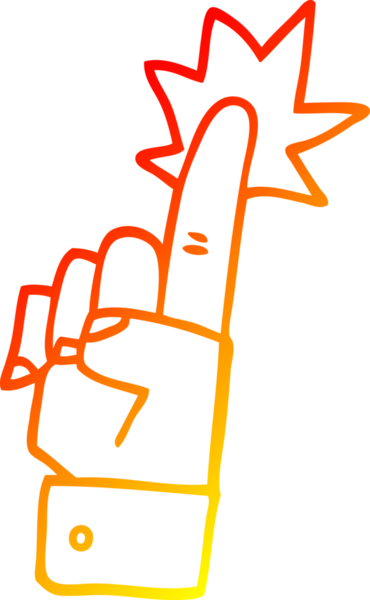 Bir insan tarafından çizilmiş bir çizgi filmin sıcak gradyan çizimi