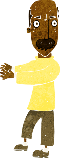 Bir insan tarafından çizilmiş kelleşen adam.