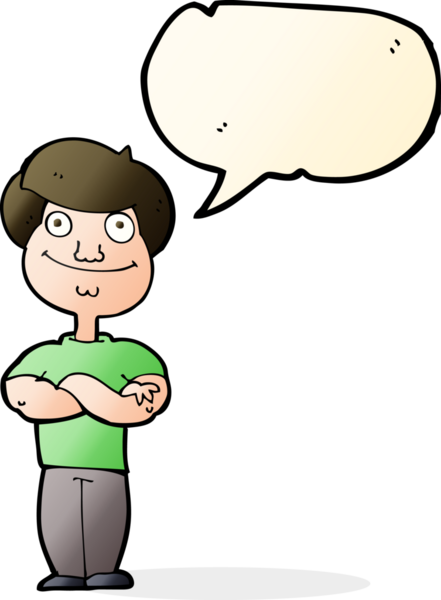 Bir insan tarafından çizilmiş konuşma balonlu mutlu adam çizgi filmi.