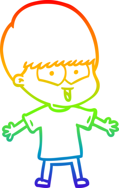 gökkuşağı gradyan çizgi çizimi bir insan tarafından çizilmiş mutlu bir çocuk