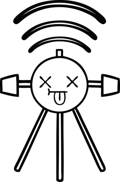 Bir insan tarafından çizilmiş bir uydu karikatürü.