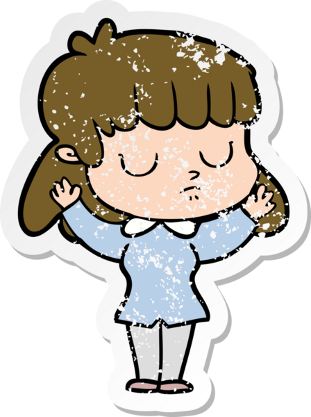 Bir insan tarafından çizilmiş ilgisiz bir karikatür çıkartması.