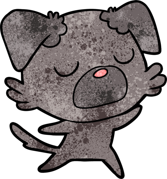 Bir insan tarafından çizilmiş çizgi film köpeği.