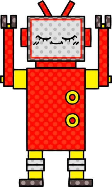 bir insan tarafından çizilmiş bir robotun çizgi roman tarzı