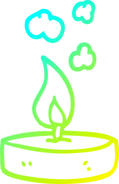 Bir insan tarafından çizilmiş küçük bir mum karikatürü.