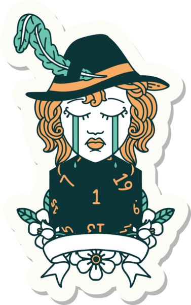 Bir insan tarafından çizilmiş insan ozan karakterinin çıkartması.