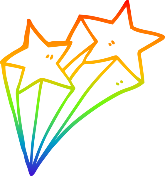 gökkuşağı gradyanı çizimi bir insan tarafından çizilmiş çizgi film yıldızları