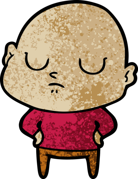 bir insan tarafından çizilmiş kel bir adam.