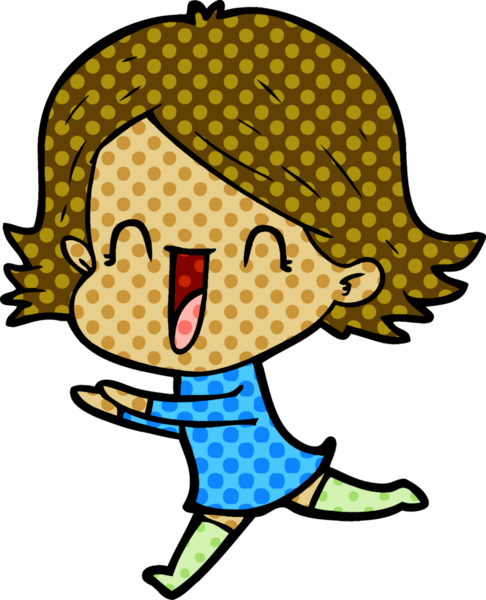 Bir insan tarafından çizilmiş mutlu bir kadın.