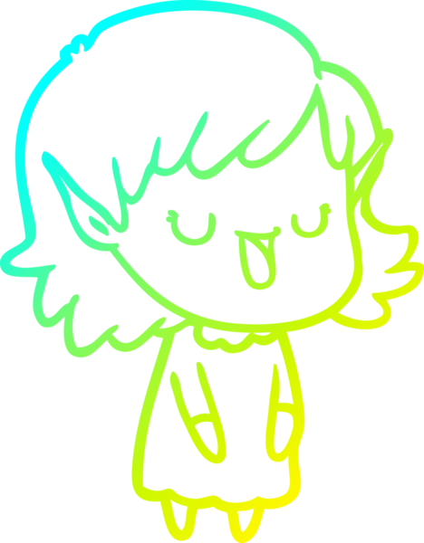 Bir insan tarafından çizilmiş soğuk gradyan çizgi çizimi.