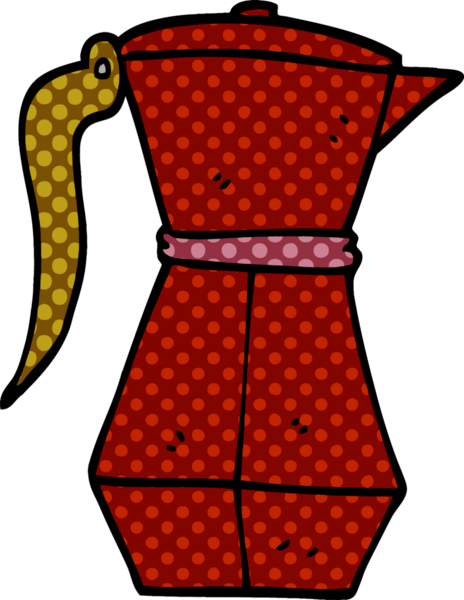 Bir insan tarafından çizilmiş karalama espresso demliği.