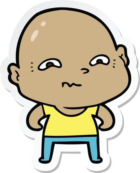 Bir insan tarafından çizilmiş garip bir adamın çıkartması.