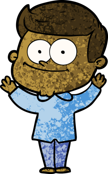 Bir insan tarafından çizilmiş mutlu bir adam.