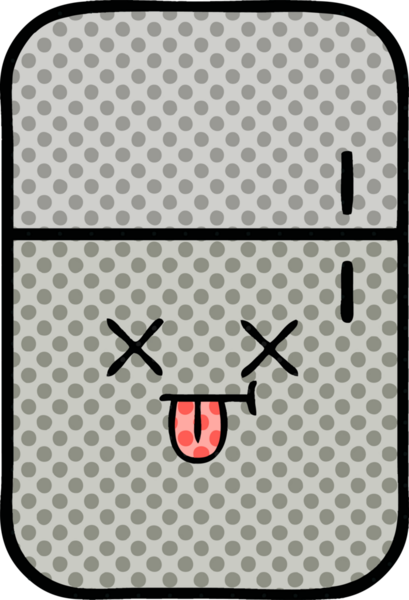 Bir insan tarafından çizilmiş buzdolabı karikatürü.