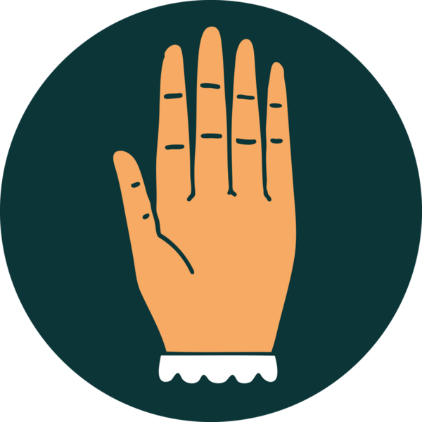 Bir insan tarafından çizilmiş bir elin ikonik dövme şekli