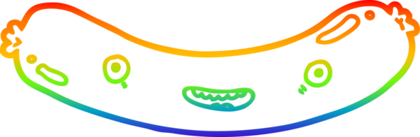 gökkuşağı gradyan çizgi çizimi bir insan tarafından çizilmiş bir sosis