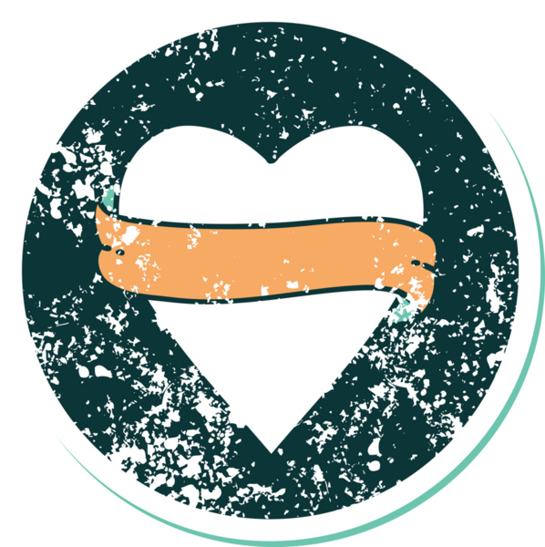 Bir insan tarafından çizilmiş kalp ve bayrağın sembolik depresif dövme şekli