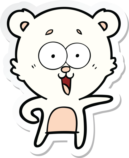 Bir insan tarafından çizilmiş gülen oyuncak ayının çıkartması.