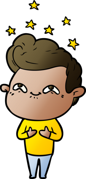 Bir insan tarafından çizilmiş heyecanlı bir çizgi film.