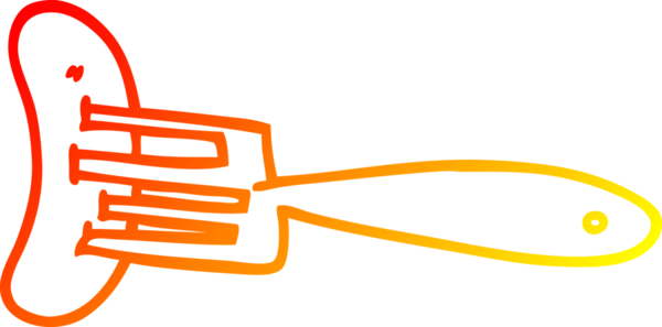 Bir insan tarafından çizilen çatalla çizilmiş bir çizgi film karakterinin sıcak gradyanı.