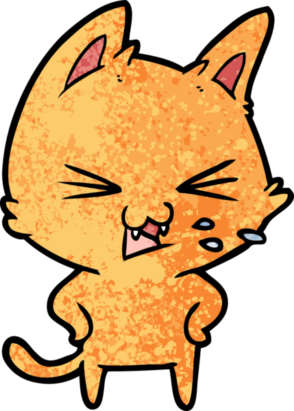 Bir insan tarafından çizilmiş kedi tıslaması.