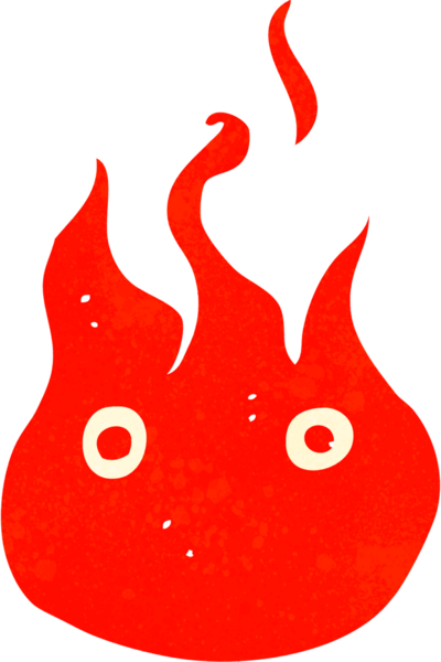 bir insan tarafından çizilmiş çizgi film alevi sembolü