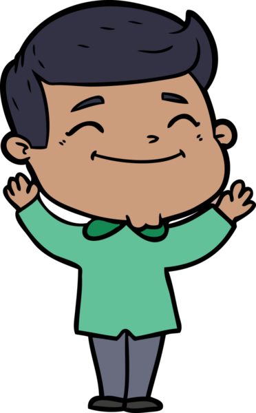 Bir insan tarafından çizilmiş mutlu çizgi film adamı.