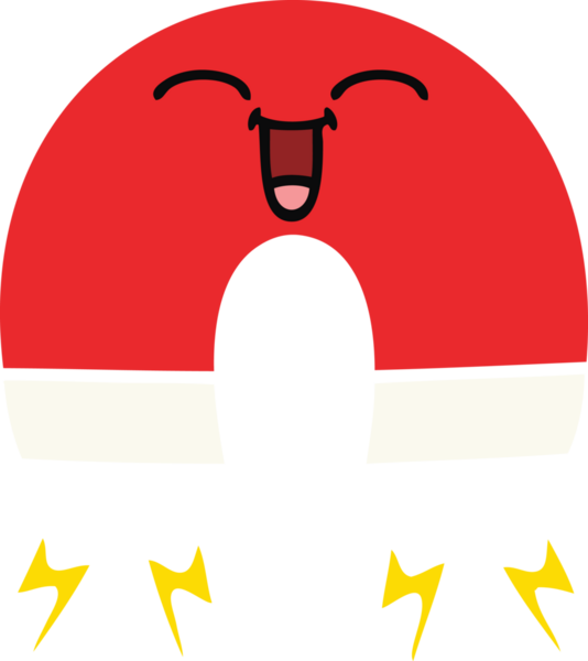 Bir insan tarafından çizilen mıknatısın düz renk retro karikatürü