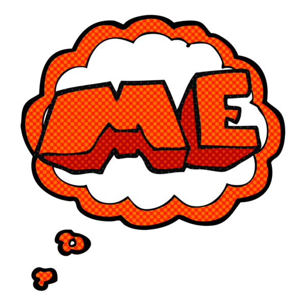 Bir insan tarafından çizilmiş serbest çizim baloncuk karikatür ME sembolü