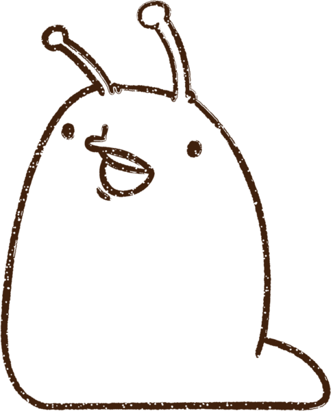 Bir insan tarafından çizilen Mutlu Sümüklüböcek Kömürü Çizimi