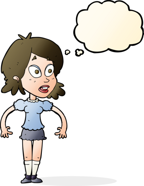 Bir insan tarafından çizilmiş düşünce balonlu bir karikatür.