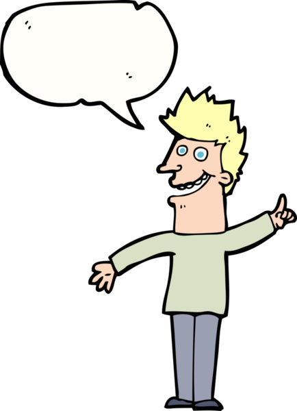 Bir insan tarafından çizilmiş konuşma balonlu mutlu adam çizgi filmi.