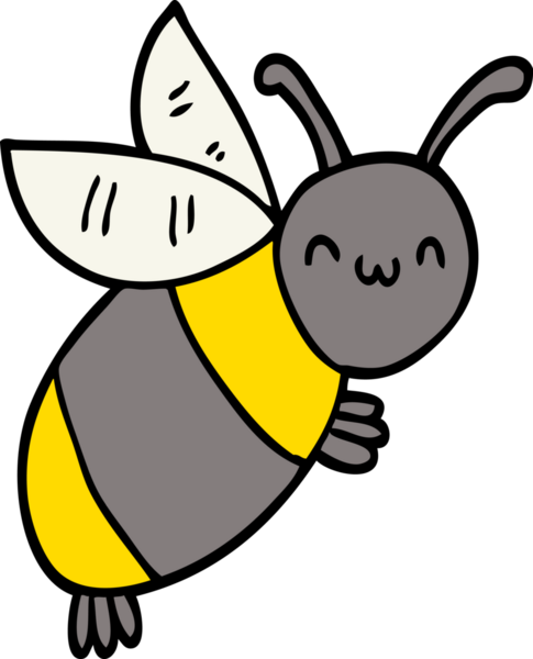 Bir insan tarafından çizilmiş şirin çizgi film arısı.