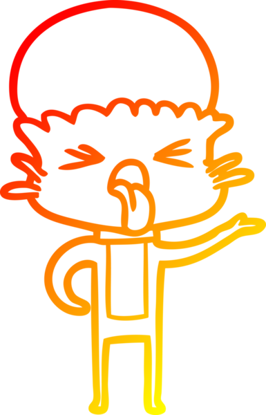 Bir insan tarafından çizilmiş iğrenç bir çizgi film uzaylısının sıcak çizgi çizimi.