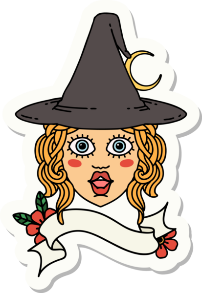 Bir insan tarafından çizilmiş insan cadı karakterinin çıkartması.