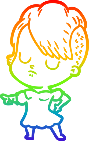 gökkuşağı gradyan çizimi bir insan tarafından çizilmiş bir karikatür kadın